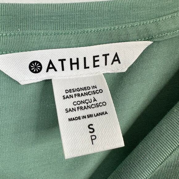 Athleta Raleigh Green Intention Tee Cutout Shoulder - Picture 4 of 10